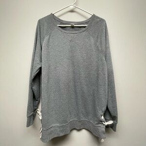 Gray Women's Top with Side Ties